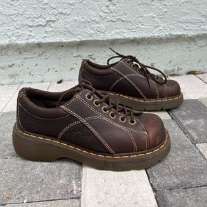 Dr. Martens 12283 Brown Flower Chunky Oxfords